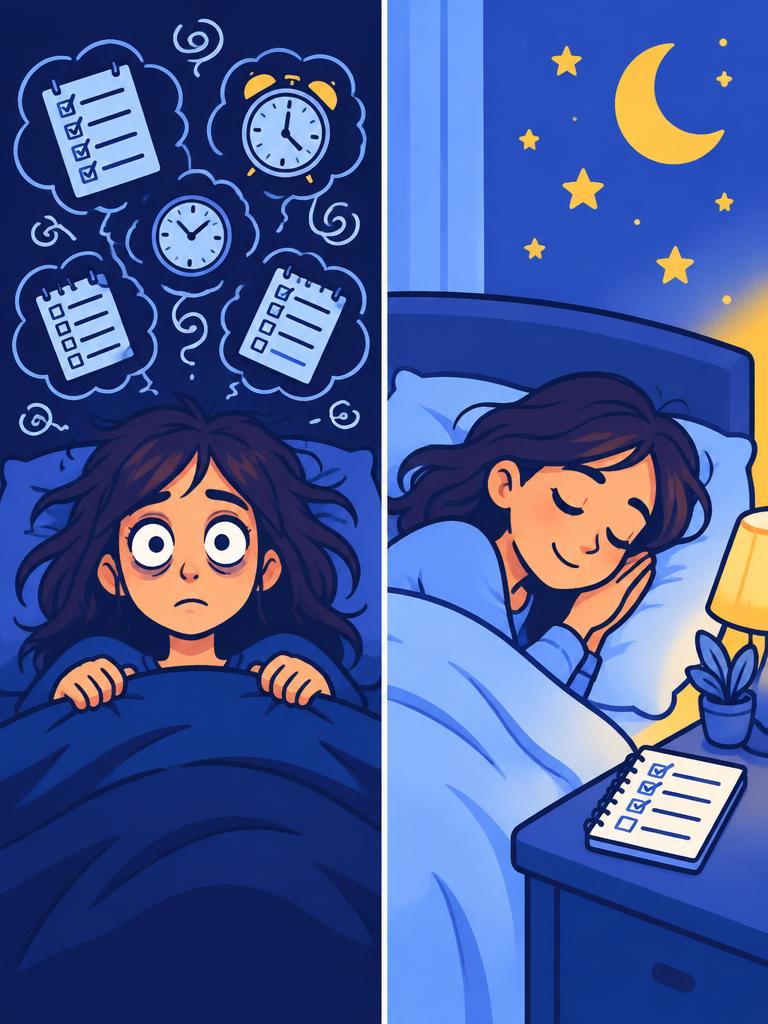 Antes e depois: noite agitada e noite tranquila